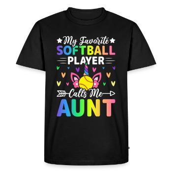 Ma joueuse de softball préférée m’appelle tante - T-shirt Premium bio Homme - noir - Devant - Nico (187cm)
