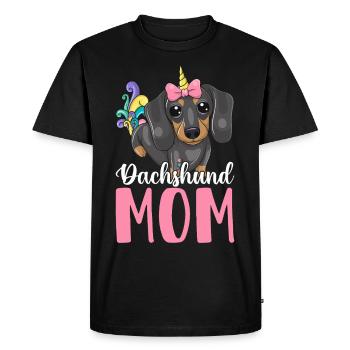 Teckel Maman Chien Maman Design graphique pour - T-shirt Premium bio Homme - noir - Devant - Nico (187cm)