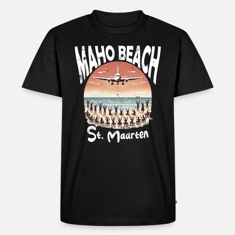 Maho Beach St. Maarten - Männer Premium Bio T-Shirt - Schwarz