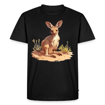 Kangourous Kangourou - T-shirt Premium bio Homme - noir - Devant - Nico (187cm)