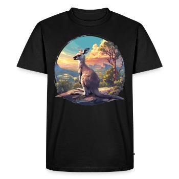 Kangourous Kangourou - T-shirt Premium bio Homme - noir - Devant - Nico (187cm)