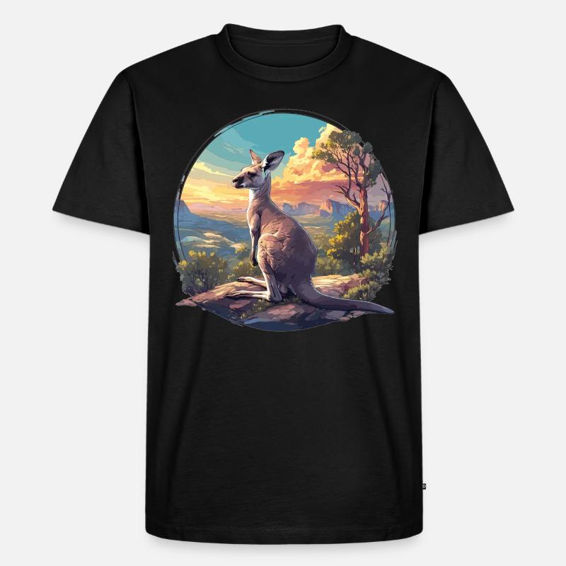 Kängurus Känguru - Männer Premium Bio T-Shirt - Schwarz