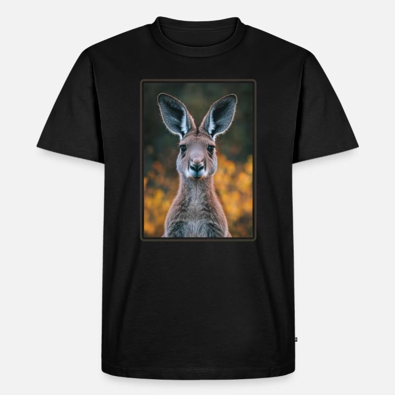 Kängurus Känguru - Männer Premium Bio T-Shirt - Schwarz