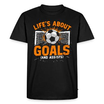 Soccer, Soccer Player, Soccer Player Boy - Men's Premium Organic T-Shirt - black - Front - Nico (187cm)