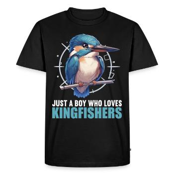 Martin-pêcheur Martin-pêcheur - T-shirt Premium bio Homme - noir - Devant - Nico (187cm)