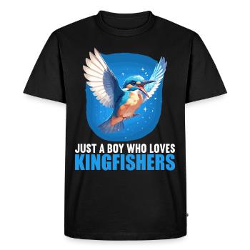 Martin-pêcheur Martin-pêcheur - T-shirt Premium bio Homme - noir - Devant - Nico (187cm)