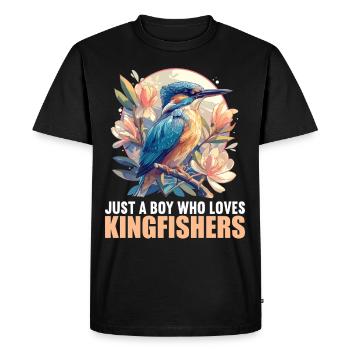 Martin-pêcheur Martin-pêcheur - T-shirt Premium bio Homme - noir - Devant - Nico (187cm)
