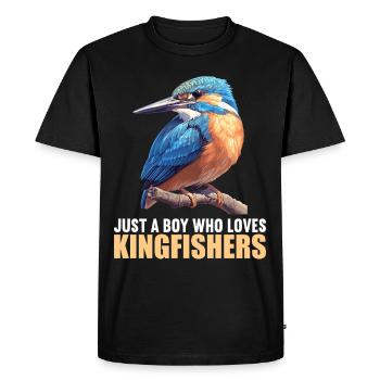 Martin-pêcheur Martin-pêcheur - T-shirt Premium bio Homme - noir - Devant - Nico (187cm)