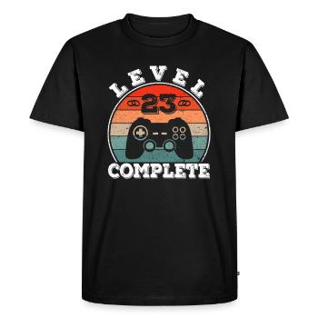 23rd Wedding Anniversary 23 Years Marriage Married Gamer - Men's Premium Organic T-Shirt - black - Front - Nico (187cm)