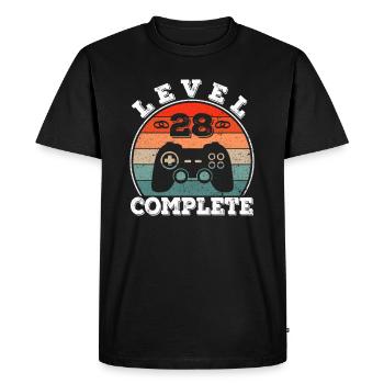 28th Wedding Anniversary 28 Years Marriage Married Gamer - Men's Premium Organic T-Shirt - black - Front - Nico (187cm)