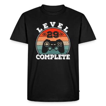 29th Wedding Anniversary 29 Years Marriage Married Gamer - Men's Premium Organic T-Shirt - black - Front - Nico (187cm)