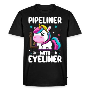 Pipeliner with Eyeliner Female Pipeliner - Men's Premium Organic T-Shirt - black - Front - Nico (187cm)