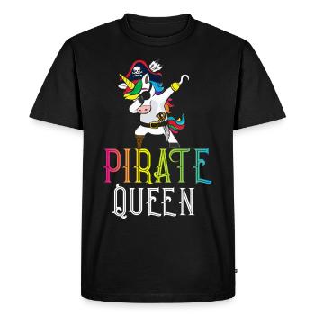 Pirate Queen Female Captain Pirate Skull - Men's Premium Organic T-Shirt - black - Front - Nico (187cm)