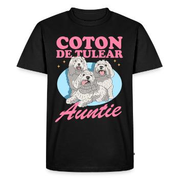 Coton de Tuléar Tante Chien Lover Cadeau - T-shirt Premium bio Homme - noir - Devant - Nico (187cm)