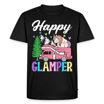 Happy Glamper Glamping Camper Conception graphique pour - T-shirt Premium bio Homme - noir - Devant - Nico (187cm)