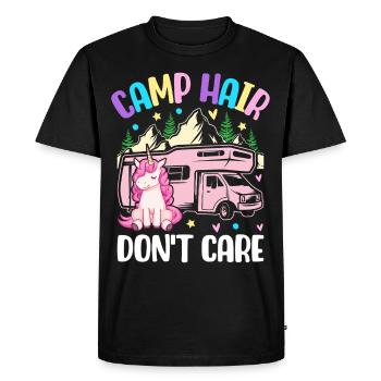 Camp Hair Don’t Care Camping Girl Campeur - T-shirt Premium bio Homme - noir - Devant - Nico (187cm)