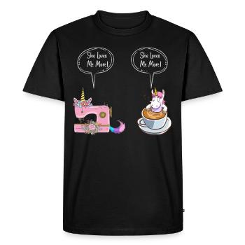 Machine à coudre Sew Lovers Coffee Lover She Loves Me - T-shirt Premium bio Homme - noir - Devant - Nico (187cm)