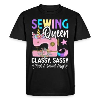Sewing Queen Classy Sassy And A Bit Assy Sewer - Men's Premium Organic T-Shirt - black - Front - Nico (187cm)
