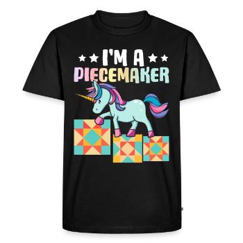 Quilt Lover Knitting Sewing Girl I'm A Piecemaker - Men's Premium Organic T-Shirt - black - Front - Nico (187cm)