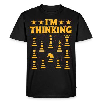 Je me dis, s’il vous plaît, attendez Échecs - T-shirt Premium bio Homme - noir - Devant - Nico (187cm)