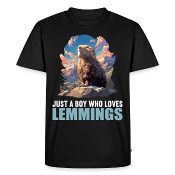 Lemmings Lemming - Men's Premium Organic T-Shirt - black - Front - Nico (187cm)