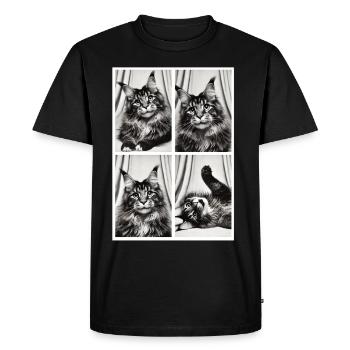 Elegant Maine Coon Photo Box - Men's Premium Organic T-Shirt - black - Front - Nico (187cm)