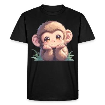 Macaque Macaque - T-shirt Premium bio Homme - noir - Devant - Nico (187cm)