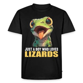 Lézards Lézard - T-shirt Premium bio Homme - noir - Devant - Nico (187cm)