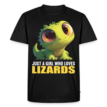 Lézards Lézard - T-shirt Premium bio Homme - noir - Devant - Nico (187cm)
