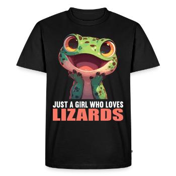 Lézards Lézard - T-shirt Premium bio Homme - noir - Devant - Nico (187cm)