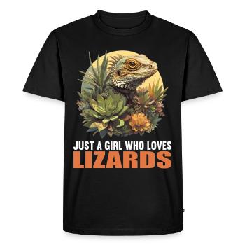 Lézards Lézard - T-shirt Premium bio Homme - noir - Devant - Nico (187cm)