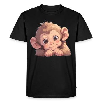 Macaque Macaque - T-shirt Premium bio Homme - noir - Devant - Nico (187cm)