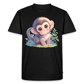 Macaque Macaque - T-shirt Premium bio Homme - noir - Devant - Nico (187cm)