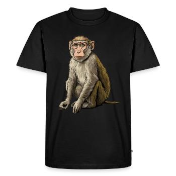 Macaque Macaque - T-shirt Premium bio Homme - noir - Devant - Nico (187cm)