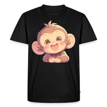 Macaque Macaque - T-shirt Premium bio Homme - noir - Devant - Nico (187cm)