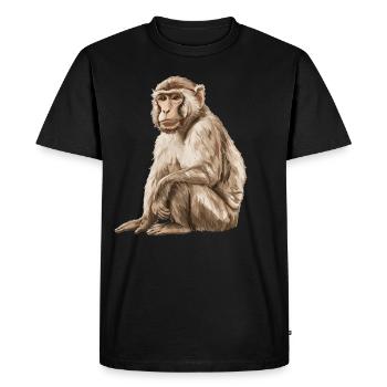 Macaque Macaque - T-shirt Premium bio Homme - noir - Devant - Nico (187cm)