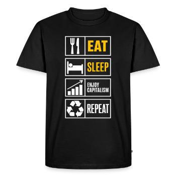Enjoying Capitalism Stock Sayings - Men's Premium Organic T-Shirt - black - Front - Nico (187cm)