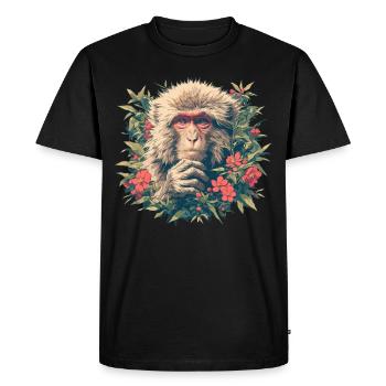 Macaque Macaque - T-shirt Premium bio Homme - noir - Devant - Nico (187cm)