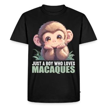 Macaque Macaque - T-shirt Premium bio Homme - noir - Devant - Nico (187cm)