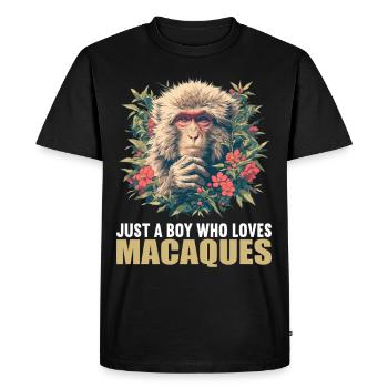 Macaque Macaque - T-shirt Premium bio Homme - noir - Devant - Nico (187cm)