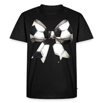 Coquette Bow Soccer Ball Pattern Mothers Day - Men's Premium Organic T-Shirt - black - Front - Nico (187cm)