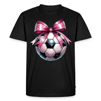 Coquette Bow Football Disco Ball Mothers Day Pink - Men's Premium Organic T-Shirt - black - Front - Nico (187cm)