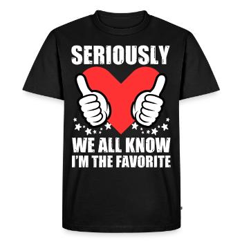 Sérieusement, nous savons tous que je suis le favori - T-shirt Premium bio Homme - noir - Devant - Nico (187cm)