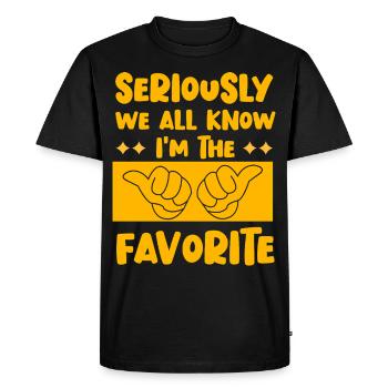 Seriously we all know I'm the favorite - Men's Premium Organic T-Shirt - black - Front - Nico (187cm)