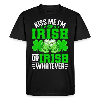 Kiss me I'm Irish or Irish whatever - Men's Premium Organic T-Shirt - black - Front - Nico (187cm)