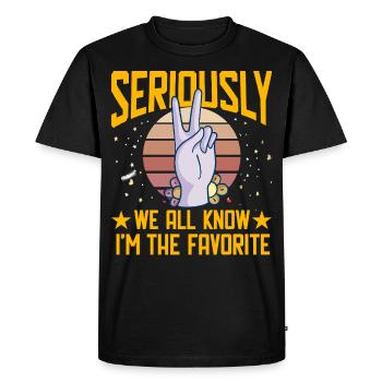 Sérieusement, nous savons tous que je suis le favori - T-shirt Premium bio Homme - noir - Devant - Nico (187cm)