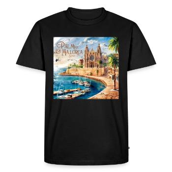 Palma de Mallorca - Men's Premium Organic T-Shirt - black - Front - Nico (187cm)