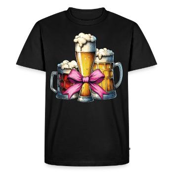 Bière artisanale Coquette Bow Brasserie de la fête des mères - T-shirt Premium bio Homme - noir - Devant - Nico (187cm)