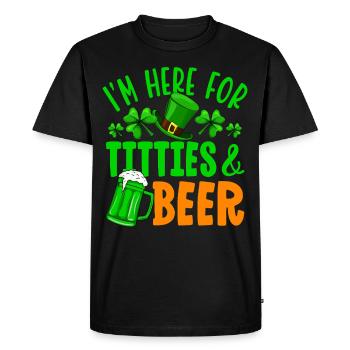 I'm here for titties & beer - Men's Premium Organic T-Shirt - black - Front - Nico (187cm)