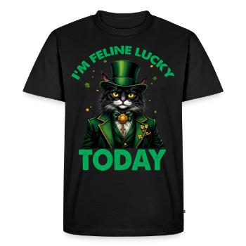 I'm feeline Lucky Today - Men's Premium Organic T-Shirt - black - Front - Nico (187cm)